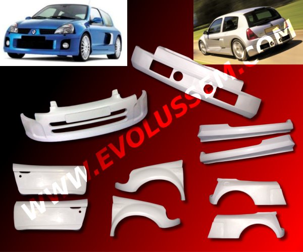 Kit Large Evolussem Master V6 RENAULT Clio ph.2 3 portes Kit Large Evolussem Master V6 RENAULT Clio ph.2 3 portes