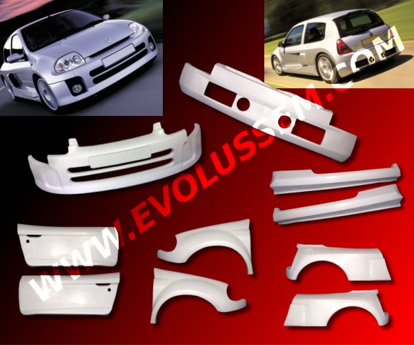 Kit Large Evolussem Master V6 RENAULT Clio ph.1 3 portes Kit Large Evolussem Master V6 RENAULT Clio ph.1 3 portes