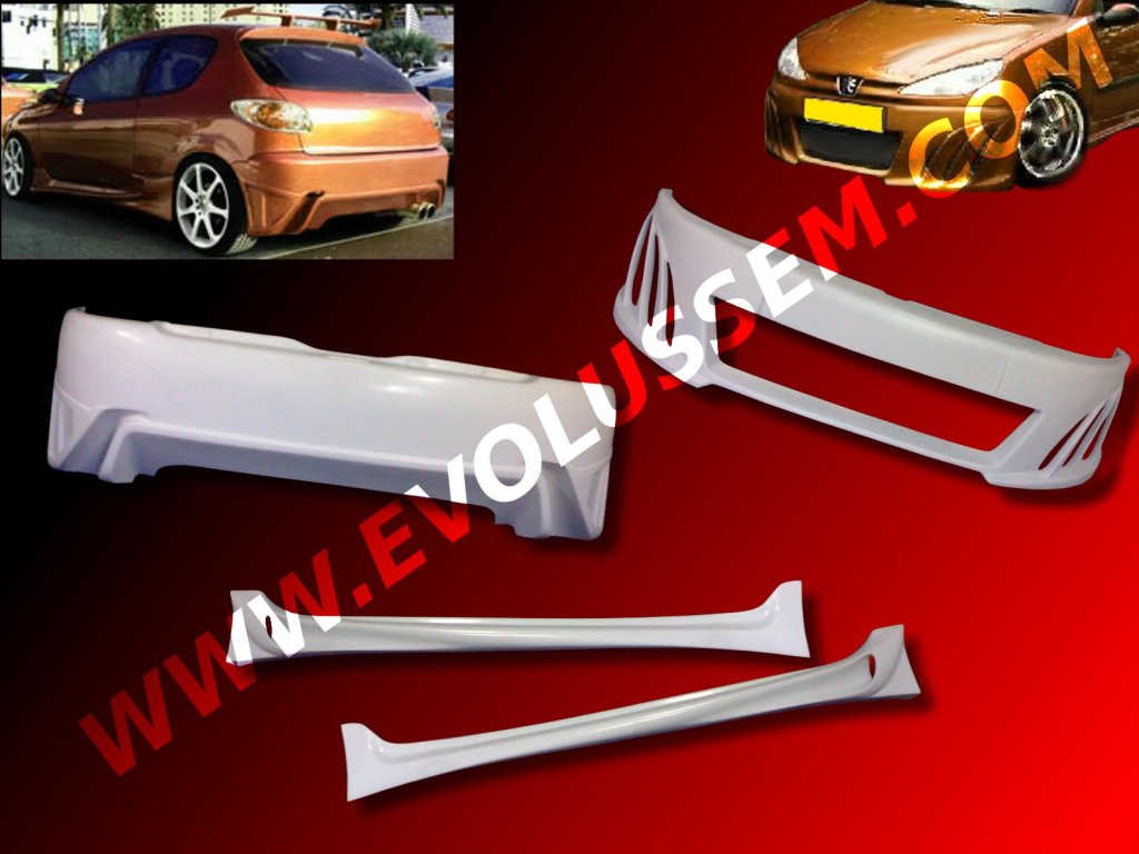 Kit carrosserie Evolussem Aero PEUGEOT 206 3 portes Kit carrosserie Evolussem Aero PEUGEOT 206 3 portes