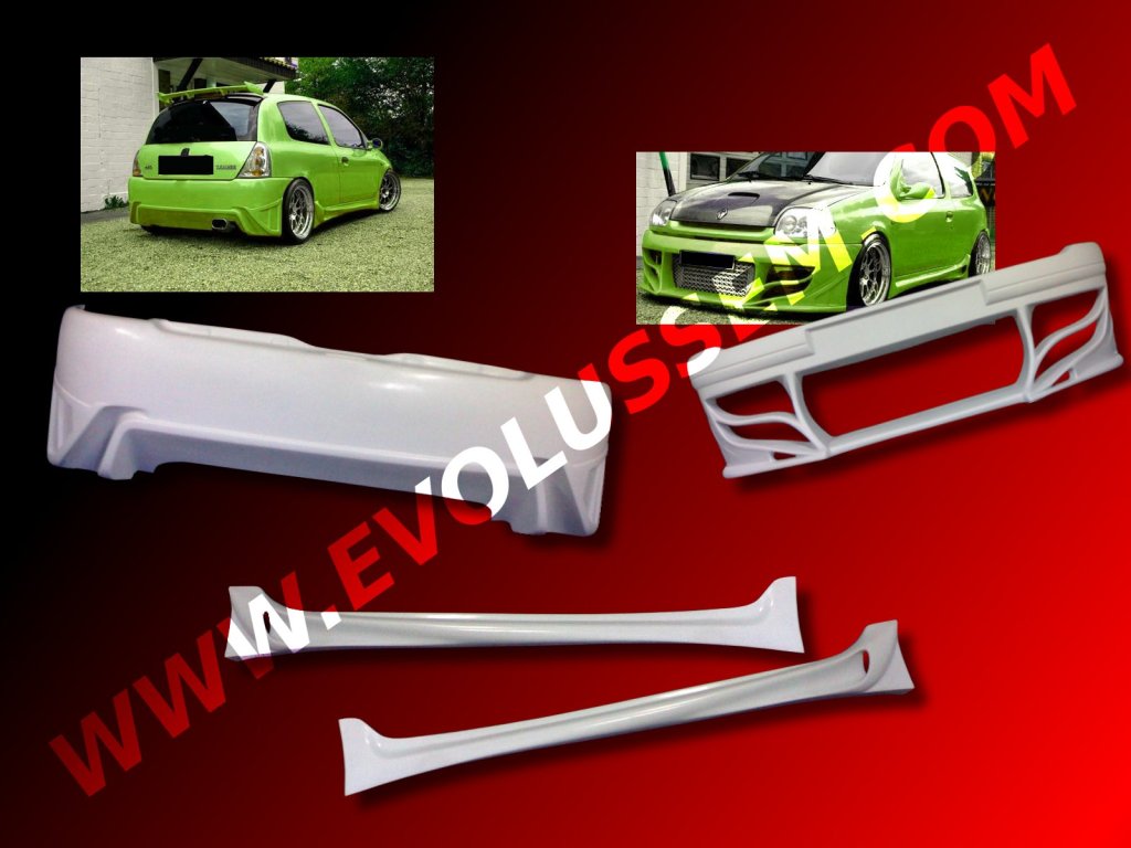 Kit carrosserie Evolussem Racer RENAULT Clio ph.2 3 portes Kit carrosserie Evolussem Racer RENAULT Clio ph.2 3 portes