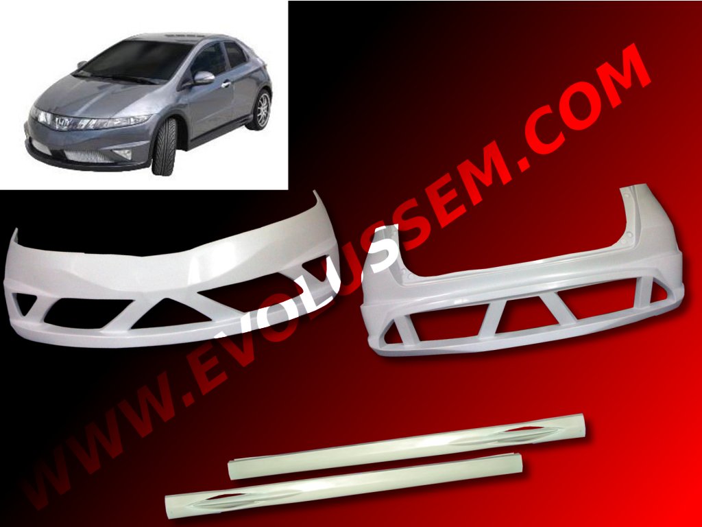 Kit carrosserie Evolussem Radial HONDA Civic 3 portes de 05 à 08 Kit carrosserie Evolussem Radial HONDA Civic 3 portes de 05 à 08